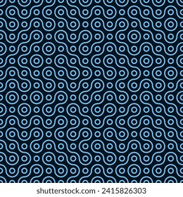 Seamless Cyber Technology Pattern. Circles and Lines Retro Vintage Backdrop. Tech Vector Background