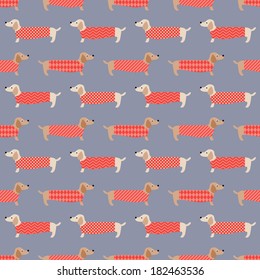 seamless dachshund dogs pattern