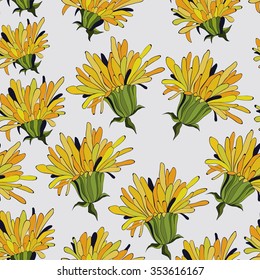 seamless daisies. Cute pattern with flowers