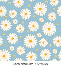 Seamless daisies vector pattern 