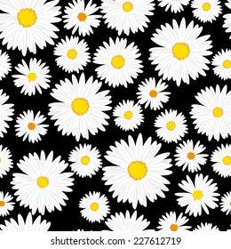 Seamless daisies vector pattern 