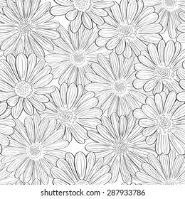 Seamless daisies vector pattern 