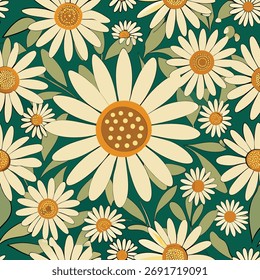 Fundo de padrão de flor de flor de Daisy Bloom sem costura