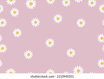 Seamless daisy and butterfly pattern repeating texture background design for fashion graphics, textile prints, fabrics, wallpapers.
