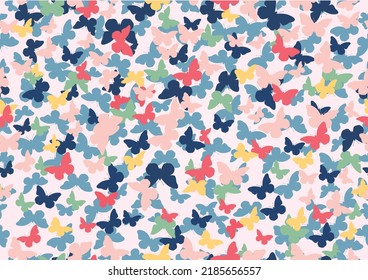 Seamless daisy and butterfly pattern repeating texture background design for fashion graphics, textile prints, fabrics, wallpapers.