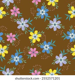 Seamless Daisy Floral Ditsy Pattern In Vector