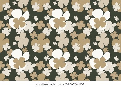 Seamless daisy flower pattern. Floral pattern. Paisley embroidery wallpaper background border. flower motif ethnic seamless traditional. Aztec style abstract vector illustration for print