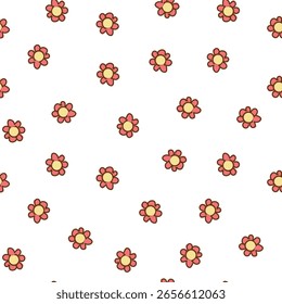 Vector floral lindo dibujado a mano del patrón de la flor de margarita inconsútil para el bebé y los niños