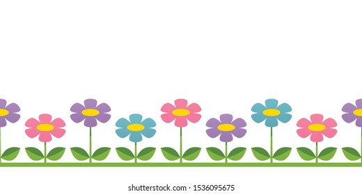 Seamless daisy flowers vector isolated illustration