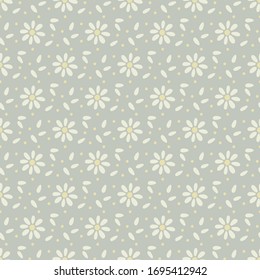seamless daisy pattern and background vector illustration