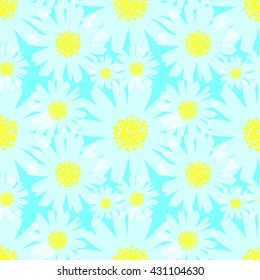 seamless daisy pattern and background vector illustration