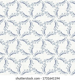 
Patrón de margarita inmaculada en lino azul francés de estilo chic. Textura de damasco floral dibujada a mano. Antiguo fondo azul blanco. Pared decorativa de fondo de paredes estilo casa de campo. Motivo de las flores por todas partes