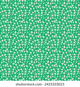seamless daisy pattern green white 