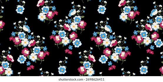 Padrão de margarida sem emenda. Mão desenhar padrão de flores crocantes.