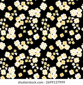 Patrón de margarita sin costuras. Dibujar a mano el patrón abstracto de flores lindas.