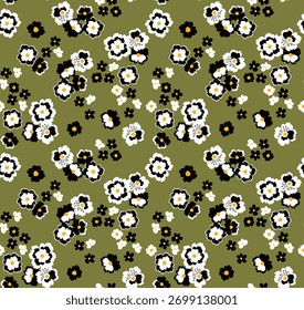 Patrón de margarita sin costuras. Dibujar a mano el patrón abstracto de flores lindas.