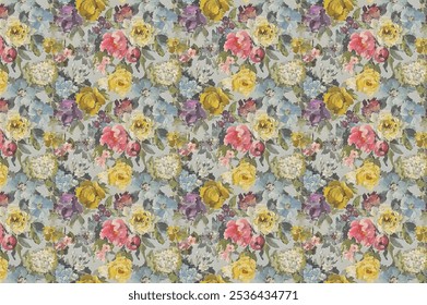 Seamless daisy pattern in small cute wild simple flowers.