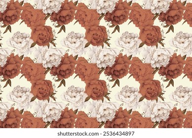 Seamless daisy pattern in small cute wild simple flowers.