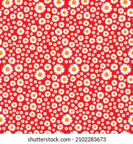 seamless daisy print. flower print for clothes, apparel, wallpaper.