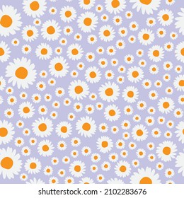 seamless daisy print. flower print for clothes, apparel, wallpaper.