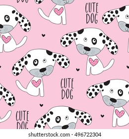 seamless dalmatian dog pattern vector illustration