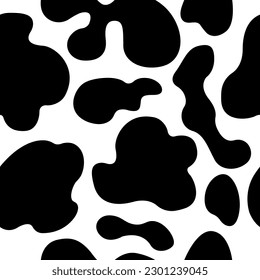 Seamless dalmatian fur animal print. Animal skin pattern. Stained background. Vector illustration.