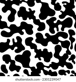 Seamless dalmatian fur animal print. Animal skin pattern. Stained background. Vector illustration.