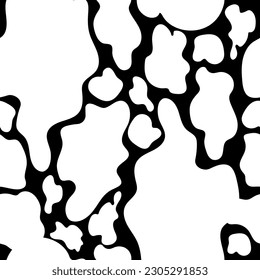 Seamless dalmatian fur animal print. Animal skin pattern. Stained background. Vector illustration.