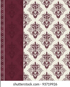 seamless damask background with banner