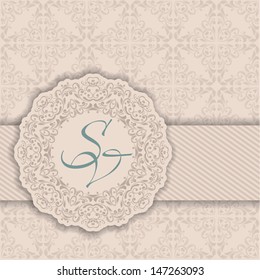 Seamless damask background with a circular pattern