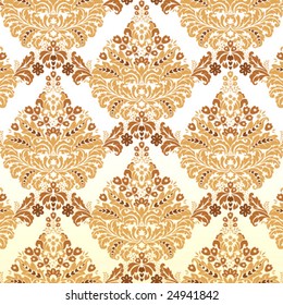 Seamless Damask background pattern. Vector illustration.