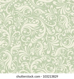 Seamless Damask background in the style of green