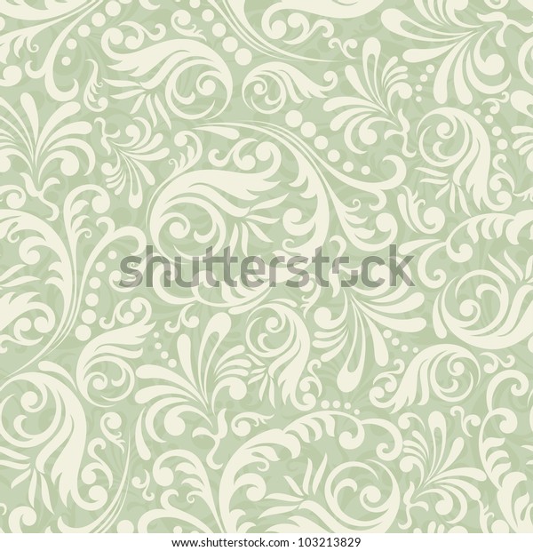 Seamless Damask Background Style Green Stock Vector (Royalty Free ...