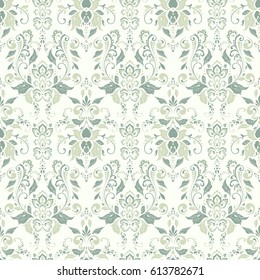 Seamless damask background. Vector vintage wallpaper