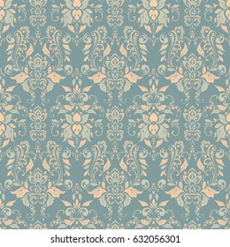 Seamless damask background. Vector vintage wallpaper