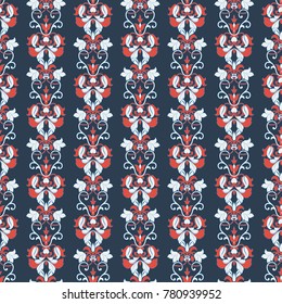 Seamless damask background. Vector vintage wallpaper