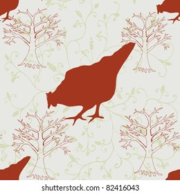 Seamless Damask baroque floral background pattern with roses