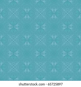 seamless damask in blue