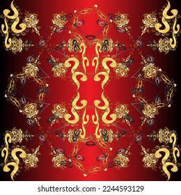 seamless damask classic golden pattern. vector abstract background with repeating elements. Golden seamless pattern on colors with golden elements. vector illustration