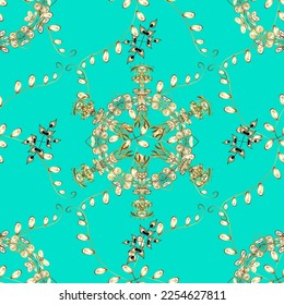 seamless damask classic golden pattern. vector abstract background with repeating elements. Golden seamless pattern on colors with golden elements. vector illustration
