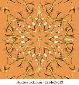 seamless damask classic golden pattern. vector abstract background with repeating elements. Golden seamless pattern on colors with golden elements. vector illustration