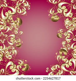 patrón dorado clásico de damasco sin costura. fondo abstracto vectorial con elementos repetitivos. Patrón dorado sin fisuras en colores con elementos dorados. ilustración vectorial