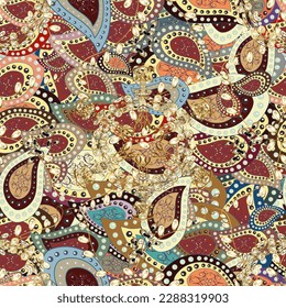 seamless damask classic golden pattern. vector abstract background with repeating elements. Golden seamless pattern on colors with golden elements. vector illustration