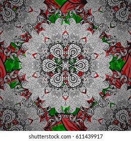 Seamless damask classic white pattern. Vector abstract background with repeating elements. Golden seamless pattern on background with white elements. Vector illustration.