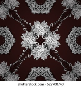 Seamless damask classic white pattern. 