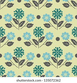 Seamless damask decorative floral pattern