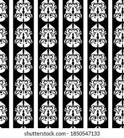 diseño de damasco transparente en blanco y negro