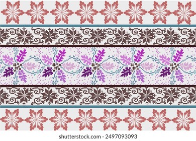 Seamless damask design fabric. Classic multicolored floral pattern. White background. Illustration, vector, wallpaper, paper.