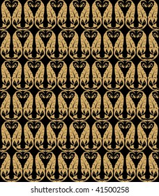 Seamless Damask floral background pattern