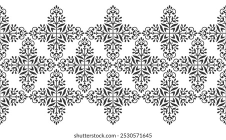Nahtloses Damask Blumenrahmen Design 